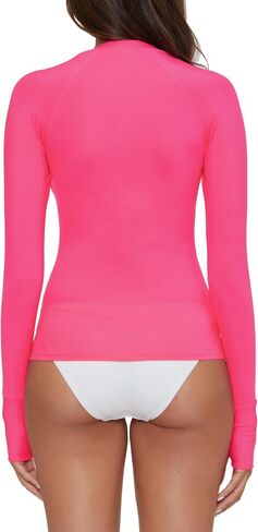 BECCA Women's Burst of Energy Rash Guard Top, Crew Neck, Beach Cover Ups in Saudi Arabia