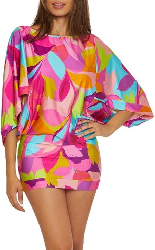 Trina Turk Lilleth Swim Dress, Casual, Boat Neck, Floral Print, Beach Cover Ups for Women in Saudi Arabia