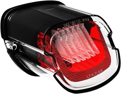 LED Brake Tail Light with 3D Sequential Turn Signals for Motorcycle F1-Style Flashing Blinker Compatible with Sportster Dyna Low Rider Electra Glide Road King Softail (Smoked) in Saudi Arabia