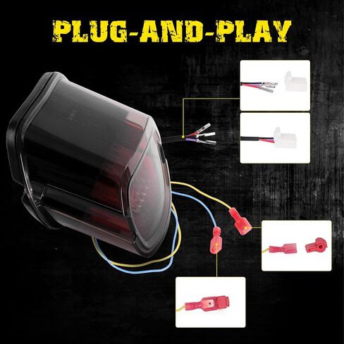 LED Brake Tail Light with 3D Sequential Turn Signals for Motorcycle F1-Style Flashing Blinker Compatible with Sportster Dyna Low Rider Electra Glide Road King Softail (Smoked) in Saudi Arabia