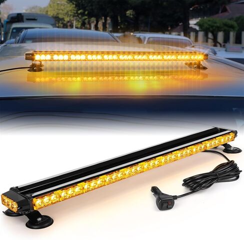 شريط إضاءة LED للطوارئ 36 بوصة 72، أضواء منارة تحذيرية للشاحنات، أضواء وامضة للسلامة تحذير كهرمان مع سلك مغناطيسي و16 قدم مستقيم لسطح رافعة شوكية السيارة in Kuwait