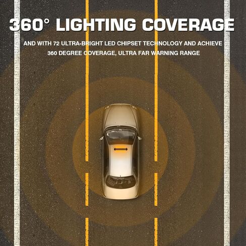 شريط إضاءة LED للطوارئ 36 بوصة 72، أضواء منارة تحذيرية للشاحنات، أضواء وامضة للسلامة تحذير كهرمان مع سلك مغناطيسي و16 قدم مستقيم لسطح رافعة شوكية السيارة in Kuwait