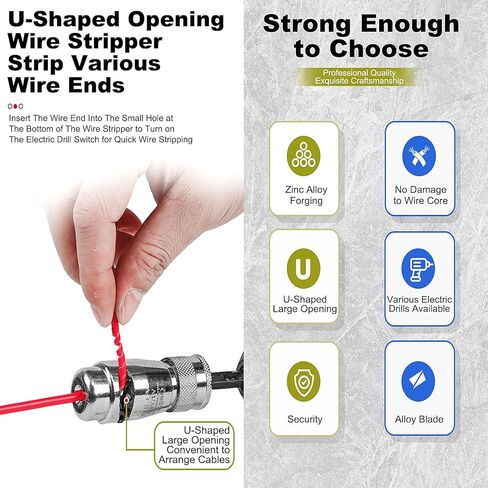 أداة كهربائية أوتوماتيكية سريعة لتقشير الأسلاك لمثقاب كهربائي يدوي، وتجريد الكابلات ومجموعة لقم لف الجوز in Kuwait