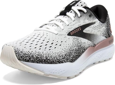 Brooks Women’s Ghost 16 Neutral Running Shoe - White/Black/Rose Gold - 9.5 Medium in Saudi Arabia