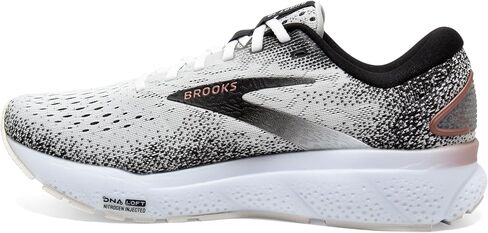 Brooks Women’s Ghost 16 Neutral Running Shoe - White/Black/Rose Gold - 9.5 Medium in Saudi Arabia