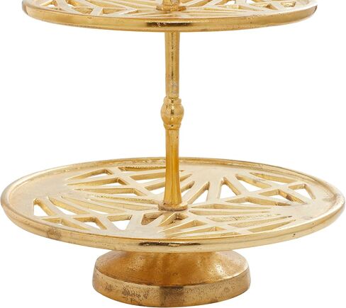 Deco 79 Aluminum 3 Tiered Tiered Server, 13" x 13" x 21", Gold in Saudi Arabia