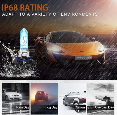 مصباح هالوجين عالي السطوع 65 وات من WinPower 9005 5500K مصباح أمامي أبيض دافئ، عبوة من 2 in Kuwait