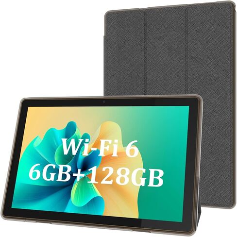 Tablet with Keyboard, 2 in 1 Tablet 10 inch, 6GB RAM 128GB ROM 1T Expansion Tablet Android, 2.4Ghz/5Ghz/wifi 6 Tablet PC, IPS Screen, Dual Camera, 6000mAh Battery, with Case, Stylus, Black in Saudi Arabia