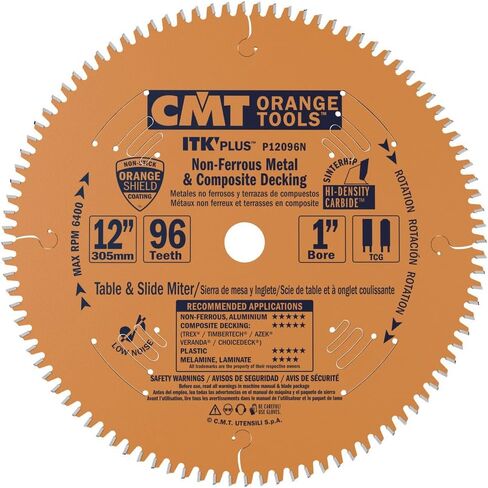 CMT P12096N 1" Bore ITK Plus Non-Ferrous Metal, 12" x 96 Teeth in Saudi Arabia