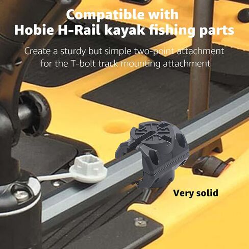 محول قضبان الكاياك، متوافق مع Hobie H-Rail - ملحقات صيد قوارب الكاياك - أسود (أسود (3 عبوات)) in Kuwait
