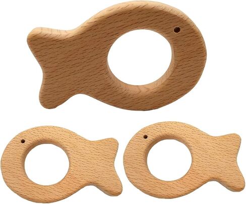 Natural Wooden Fish Pendant Pure Natural Beech Wood Animal Shape for Handmade Necklace/Bracelet in Saudi Arabia