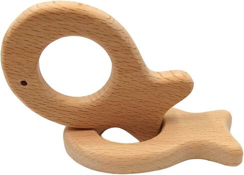 Natural Wooden Fish Pendant Pure Natural Beech Wood Animal Shape for Handmade Necklace/Bracelet in Saudi Arabia