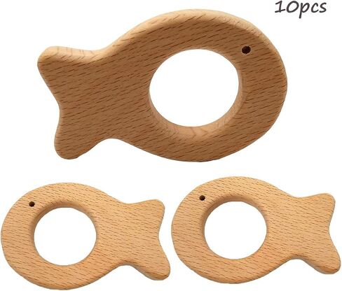 Natural Wooden Fish Pendant Pure Natural Beech Wood Animal Shape for Handmade Necklace/Bracelet in Saudi Arabia