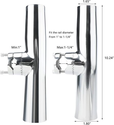 NovelBee 2pcs Tournament Style Boat Fishing Rod Holder,Fishing Rod Pole Holder Adjustable Clamp on 1" to 1-1/4" Rails for Marine Boat Yacht in Saudi Arabia