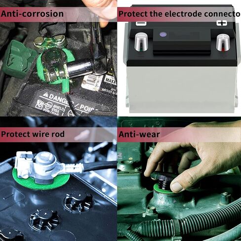 32 قطعة من غسالات طرف البطارية المضادة للتآكل من بيرلايد، واقي طرف البطارية، حشية من الألياف لحماية طرف البطارية 12 فولت (16 أحمر، 16 أخضر) in Kuwait