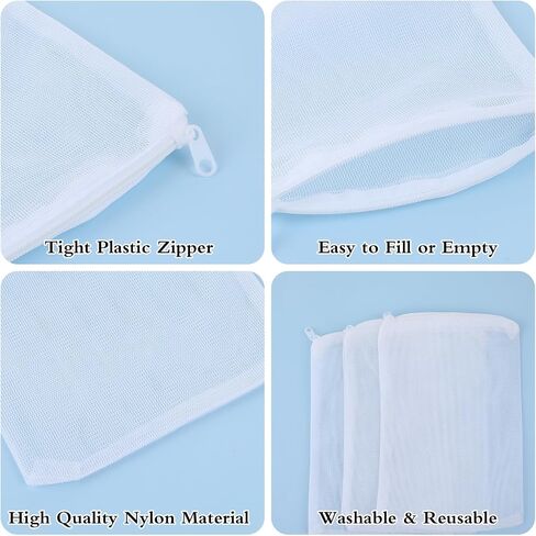 Aquarium Filter Media Bags 10 Pcs Pumps Filters Fish Tank Filt Accessories Mesh Zipper Reusable Cloth Strainer Drawstring Storage Bags Colanders Bag for Aquarium Pond in Saudi Arabia