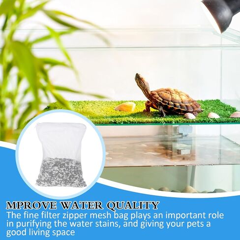 Aquarium Filter Media Bags 10 Pcs Pumps Filters Fish Tank Filt Accessories Mesh Zipper Reusable Cloth Strainer Drawstring Storage Bags Colanders Bag for Aquarium Pond in Saudi Arabia