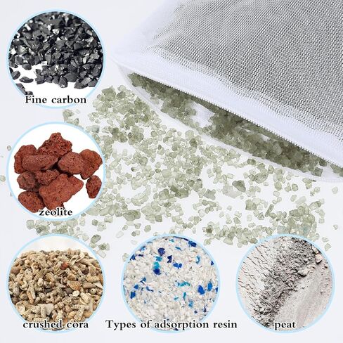 Aquarium Filter Media Bags 10 Pcs Pumps Filters Fish Tank Filt Accessories Mesh Zipper Reusable Cloth Strainer Drawstring Storage Bags Colanders Bag for Aquarium Pond in Saudi Arabia