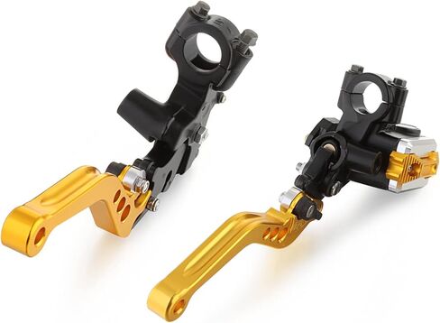 زوج واحد من مقود الفرامل 7/8 بوصة CNC من الألومنيوم المقود العالمي للدراجات النارية مناسب للعلامة التجارية 50cc إلى 300cc Street Motorcycle and Scooter Sport Bike Street Bike Dirt Bike مع مقود 22 مم ذهبي in Kuwait