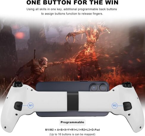 وحدة تحكم لاسلكية لأجهزة iPad والكمبيوتر اللوحي وiPhone/Android/PC/Switch/PS3/PS4 عصا التحكم مع Turbo، تدعم لعبة السحابة المحمولة، البث على PS5/PS4/Xbox/PC، iPhone 15/14، Call of Duty، أبيض in Kuwait