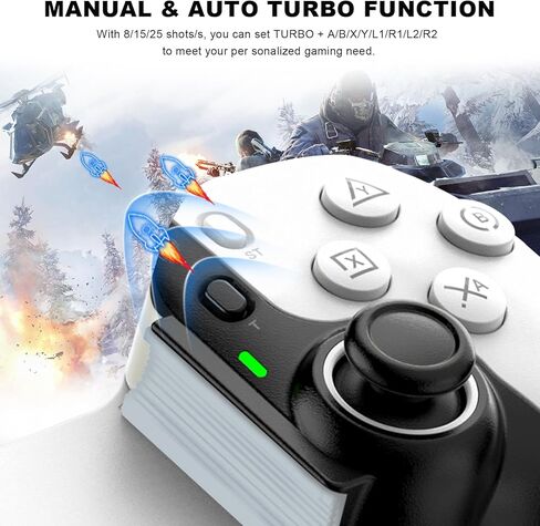 وحدة تحكم لاسلكية لأجهزة iPad والكمبيوتر اللوحي وiPhone/Android/PC/Switch/PS3/PS4 عصا التحكم مع Turbo، تدعم لعبة السحابة المحمولة، البث على PS5/PS4/Xbox/PC، iPhone 15/14، Call of Duty، أبيض in Kuwait