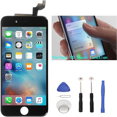 أسود لهاتف iPhone 6S 4.7 بوصة زجاج أمامي LCD 3D تعمل باللمس محول الأرقام استبدال الشاشة مجموعة الإطار الكامل مجموعة الأدوات المطلوبة in Kuwait
