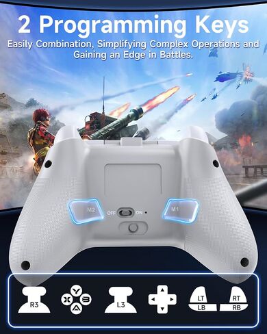 وحدة تحكم لاسلكية EasySMX X15 2.4G لأجهزة الكمبيوتر/Android/Steam/Switch/IOS، مع عصا القاعة/المشغلات، وإضاءة RGB وبلوتوث - مضادة للانجراف in Kuwait