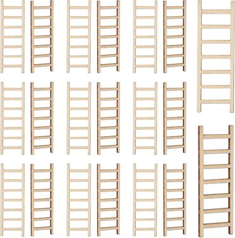 20 Pcs Miniature Ladder Model Mini Garden Ladder 3.54''x 1.18'' Mini Ladder Tiny Ladder Model Wooden Mini Doll House Ladder Accessories for Landscape Dollhouse Decor in Saudi Arabia