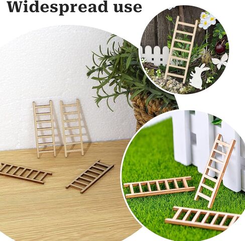 20 Pcs Miniature Ladder Model Mini Garden Ladder 3.54''x 1.18'' Mini Ladder Tiny Ladder Model Wooden Mini Doll House Ladder Accessories for Landscape Dollhouse Decor in Saudi Arabia
