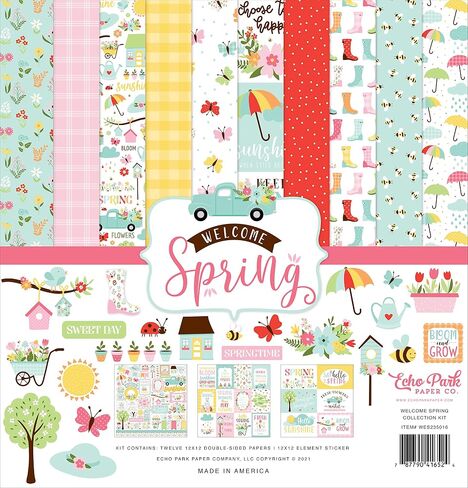 Echo Park Paper Company Welcome Spring Collection Kit Paper, 12-x-12-Inch in Saudi Arabia