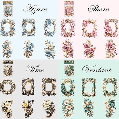 48 ورقة زهرة الدانتيل الإطار الكولاج المواد ورقة القصاصات، إطارات الأزهار خلفية ورقة الزخرفية سكرابوكينغ ورقة الزهور نافذة إطار الصورة ورقة خمر لمستلزمات سجل القصاصات DIY اليومية in Kuwait