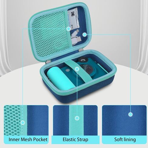 khanka Hard Travel Case for Kodak smile+/ Kodak Smile Plus Wireless Digital Instant Print Camera with Effect-Changing Lens, 2x3" Sticky-Backed Photo Prints,Case Only (Blue) in Kuwait