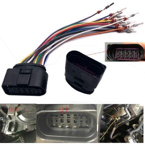 Xenon Headlight 10 to 14 Pin Wiring Harness Connector Plug Adapter Compatible with VW AUDI