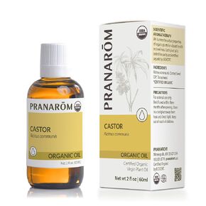 Pranarom - USDA Certified Organic Cold-Pressed Castor Virgin Plant Oil - 2 fl oz Glass Bottle - Moisturizing for Skin, Nails, & Hair Growth, Eyelash, Eyebrows, Roots