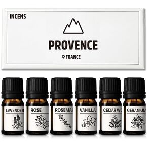 Essential Oils Set Provence Series Set of 6 100% Pure Oils kit - Lavender, Cedarwood, Rosemary, Geranium, Rose, Vanilla 10ML Suitable for Candle Making, Fresh fragrances and Diffuser in Saudi Arabia