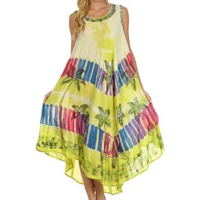 Sakkas Womens Long Tasanee Caftan Tank Dress/Cover Up