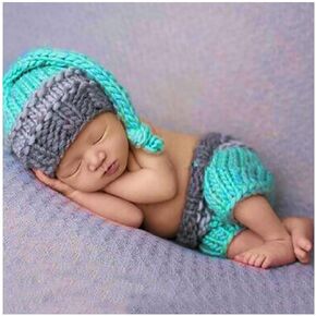 TokiySn-baby Newborn Photography Baby Outfits Clothes for Newborn Both Boys and Girls Photo Props Crochet Knitted Photography Prop Outfit Set