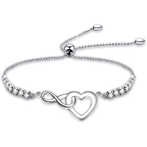 Love Symbol Charm Adjustable Bracelet Infinity Heart Symbol Charm Bracelet Love Friendship Jewelry Gift Birthday Gift