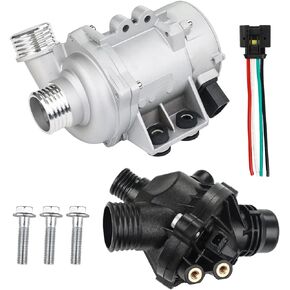 JDMON Replacement for Electric Engine Water Pump BMW 325i 325xi 328i 328xi 330i 330xi 525i 525xi 528i 528xi 530i 530xi x3 x5 z4 with Thermostat Replaces 11517586925 11537536655