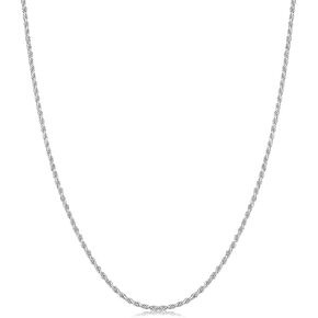 Savlano 925 Sterling Silver 1mm Solid Italian Rope Diamond Cut Twist Link Chain Necklace With a Gift Box For Men & Women - Made in Italy