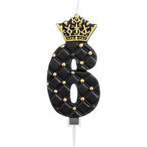 Black Gold Crown 1st Birthday Candles, Number 1 Candle, Cakes Candle, Candles for Cake, Happy 1st Birthday Cake Topper Decorations for Girls Boys Frist Birthday Anniversary Wedding Party