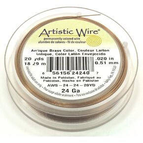 Artistic Wire Beading Craft Wrapping Brass Color 24 Gauge 60 Feet