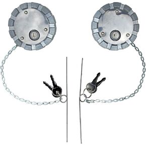 Locking Aluminum Vented Diesel Fuel Cap for 3 1/2" Course Thread 5.5 TPI (2 Caps Included)