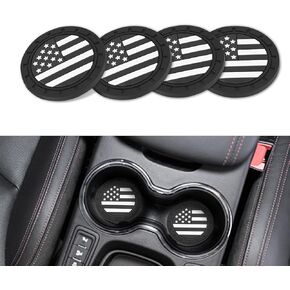 Car Coasters, Car Cup Holder Coaster, Colored American Flag US Flag Insert Car Cup Coaster, 2.75 Inch Anti Slip Shockproof Embedded Drink Mat, Car Interior Accessories Fits for Most Car