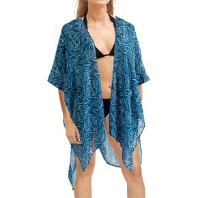 Swimsuit Coverup for Women, Beach Swimwear Kimono Cardigan, Bikini Bathing Suit, Floral Resort Wear