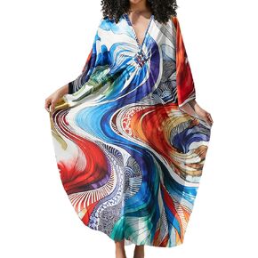 Bsubseach Kaftan Dress for Swimwear Women Plus Size Bathing Suit Cover Up Beach Robe