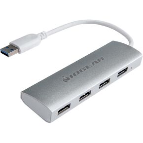IOGEAR Powered 4 Port USB 3.0 Hub - 1 USB 3.0 In - 4 USB 3.0 Out - 5Gbps Data Transfer Rate - Compatible with Mac and Win - Aluminum Housing - GUH304P
