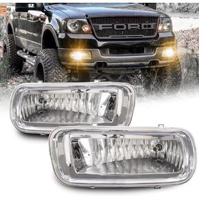 Driving Fog Lights Lamps Assembly OE Style Replacement for 2004-2006 Ford F150 with H10 12V 42W Halogen Bulbs(Clear Lens)