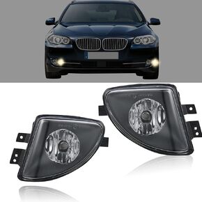 Fog Lights compatible with BMW 528i 535i 550i xDrive Sedan, ActiveHybrid 2011 2012 2013 5 Sedan F10 F11 5 Series 1 Pair Fog Lamps Clear Lens