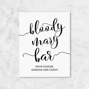 Wedding Signs, Bridal Shower Sign, Bridal Shower Party, Rustic Signs, Wedding Bar Sign, Bloody Mary Bar Sign, Bloody Mary Sign, UNFRAMED 8x10 inch